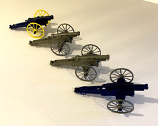 Vintage Lot of 4 MPC Civil War Plastic Playset Canons Grey Black Artillery 6"