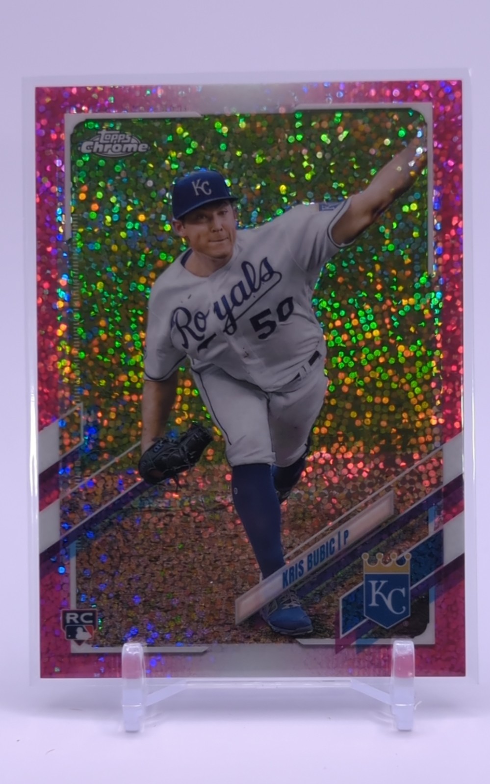 2021 Topps Chrome - Kris Bubic #20 Magenta Speckle Refractor /350 (RC)