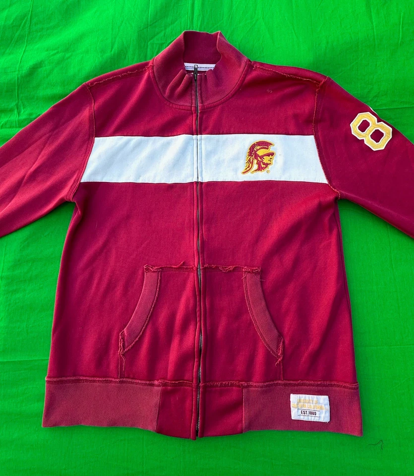 Chaqueta deportiva vintage Colosseum NCAA USC Trojans #80 para hombre con cremallera completa talla L. Foto 3 de 4