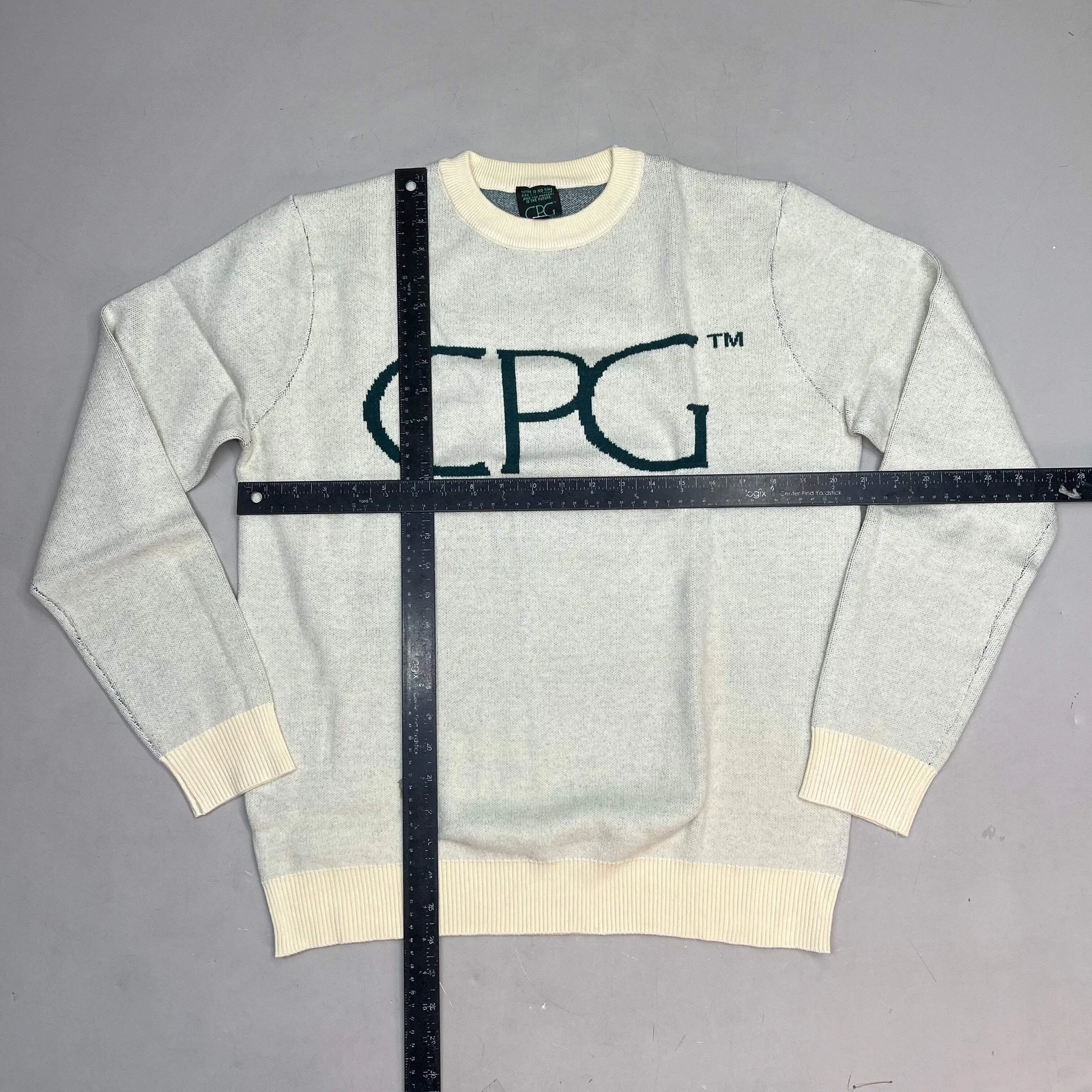 CPG CODEGRAPHY WORLDWIDE Sweater Women's Sz M Green/Crème WCPG-SWTR-NTRL-2022-3 image 9