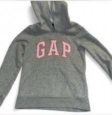Gap Youth Size XXL Gray Embroidered Hoodie Pullover Front Pocket