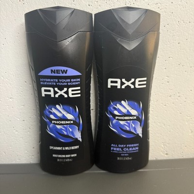2 Axe Phoenix Spearmint Wild Berry Body Wash 16 oz Each All Day Fresh Feel Clean