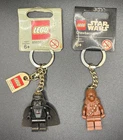 2006 LEGO Star Wars Darth Vader & Chewbacca Minifigure Keychain - Lot of 2