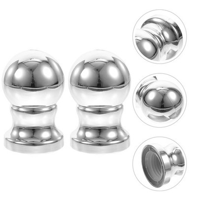  2 Pcs Fahnenmastspitze Kugel Fahnenstange Kopf Silberner Fahnenmastaufsatz