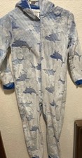 Saint Eve Youth Kids Blanket Sleeper Pajama Blue Plush Shark Sz Small 7/8
