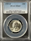 1959-D  25C Washington Quarter Dollar PCGS MS65   80485200