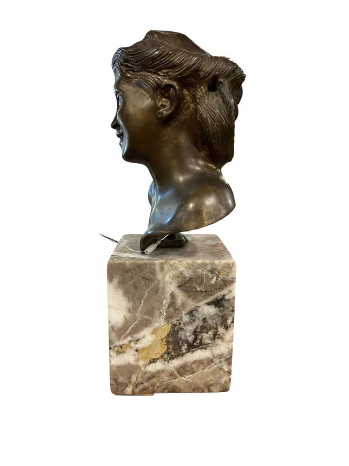 Fonderia Gemito Napoli Modella Di Vincenzo Gemito Busto Di Bronzo Patinato - Immagine 2 di 4