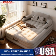 Inflatable Air Mattress Queen Size with Electric Pump  Built-in Pillow Blow Up