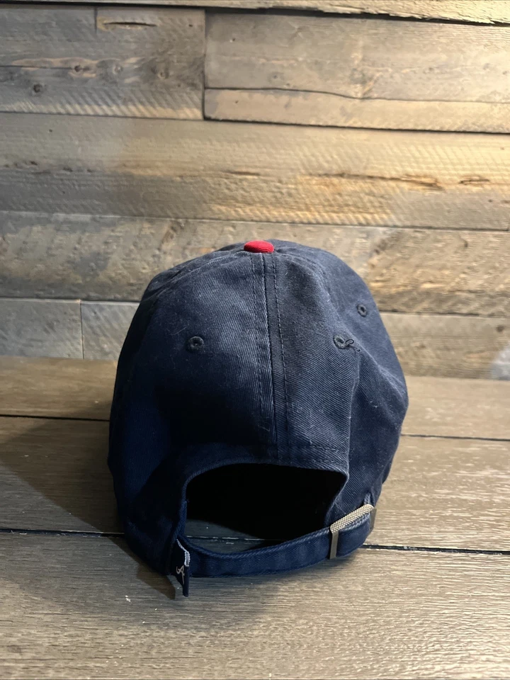 Кепка с ремешком Atlanta Braves 47 Brand Clean Up синяя красная регулируемая папина кепка MLB - Изображение 3 из 4