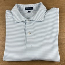 Peter Millar Men's Crown Crafted Polo Size XL Stripe Performance Stretch