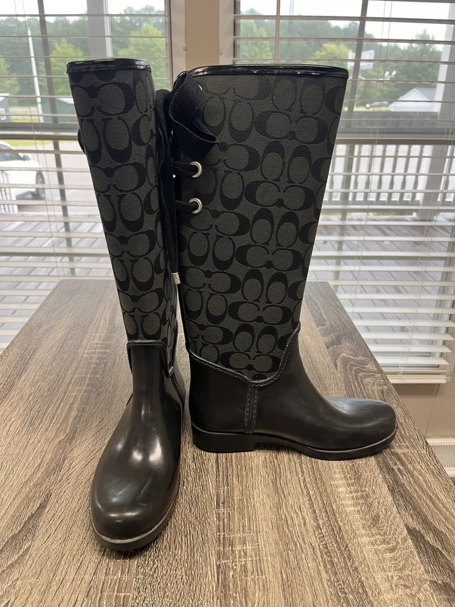 Coach Black Rubber Boots for Women for sale | eBay
