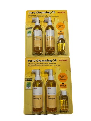 Manyo Pure Cleansing Oil 4x200ml + 2x55ml Bundle Korea Vegan Makeup Remover