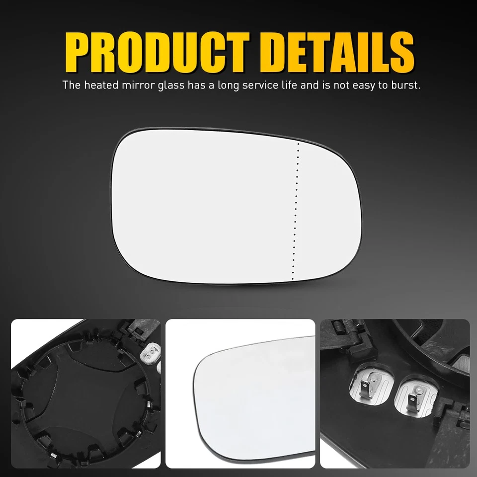 Espejo de vidrio térmico pasajero derecho con placa trasera para Volvo C30 C70 S40 S60 V50 EAH Foto 2 de 4