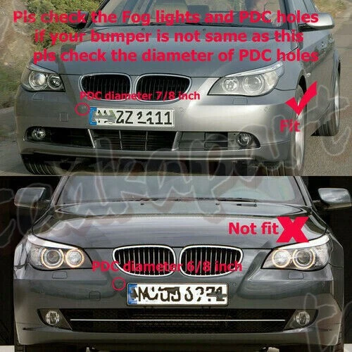 Front Bumper Cover W/o Fog W/PDC 23mm For BMW E60 5 Series 03-07 M-tech Style Foto 2 de 4