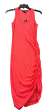 NEW GSTQ Women's Drawstring Rib-Knit Tank Dress Pink Size X-Small XS NWT