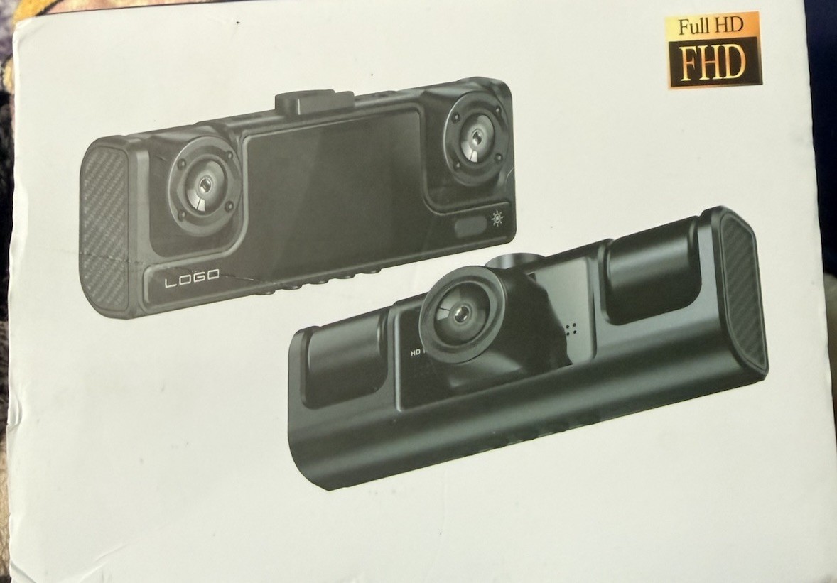 Triple Lens Dash Cam 1080P Front Rear Inside