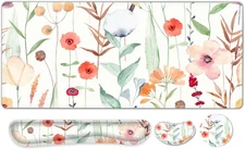 Large Gaming Mouse Pad Set, 4 in 1 Extended Keyboard Desk Mat with Wrist Rest, P