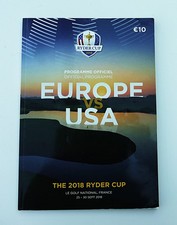 2018 RYDER CUP PROGRAMME FRANCE SIGNED BY 21 MEMBERS -EUROPE WON 17.5 V USA 10.5