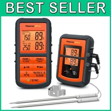 Wireless Meat Thermometer - Dual Probe BBQ Grill Oven