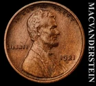 1921-S Lincoln Wheat Cent - Soft Reverse - Almost Uncirculated+ Semi-key  #L4645