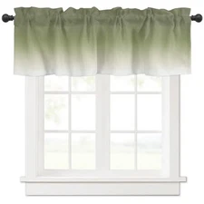 Curtain Valance 42" x 12", Sage Green 42"W x 12"L (Pack of 1) Ombredra6920