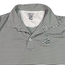 Pinehurst Logo Golf Polo Garb Boys XL Green White Striped Golf EUC