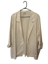Joanna Plus Vintage Womens Beige 3/4 Sleeve Blazer Jacket MADE IN USA - Size L