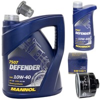 MotoröL Set 10W-40 6 Liter + ÖLfilter Sm 142/1 + Schraube FüR Renault Scenic I