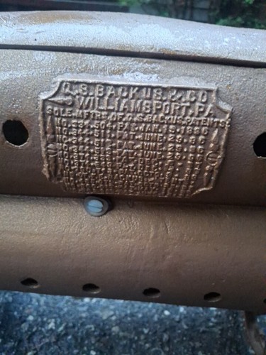 ANTIQUE CAST IRON GAS LOGS FIREPLACE HEATER QUIMBY S. BACKUS - Picture 2 of 3
