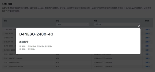 Synology D4NESO-2400-4G 4GB DDR4-2400 SO-DIMM NAS Memory DS2419 DS1819 DS1618+ - Picture 5 of 6