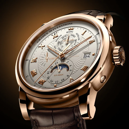 Reloj Hombre Suiza LOBINNI Marca Lujo Fase Lunar - Imagen 7 de 21