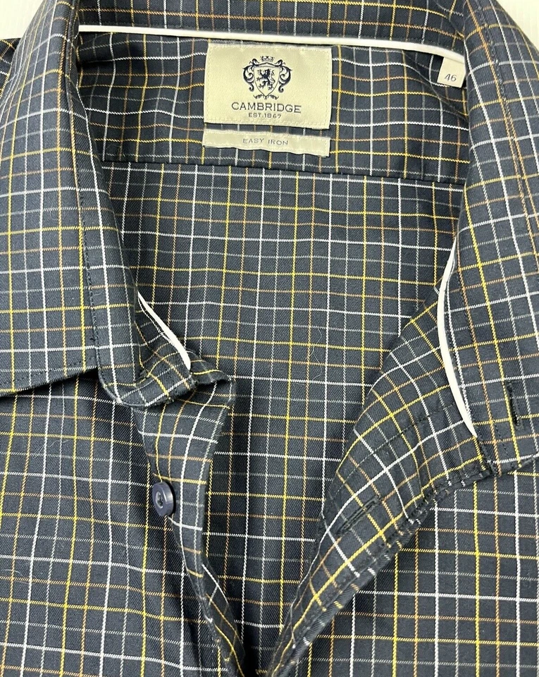 Men's Shirt Long Sleeved Collared Cambridge Easy Iron Ease Care Size 46 - Image 3 of 4