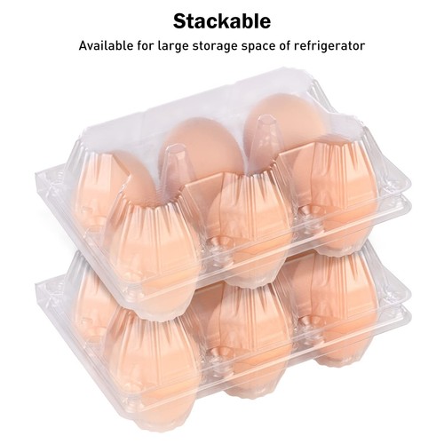 Plastic Clear Egg Carton for 6 Eggs12Pack Egg Tray Reusable Medium Size Egg C... - Picture 8 of 8