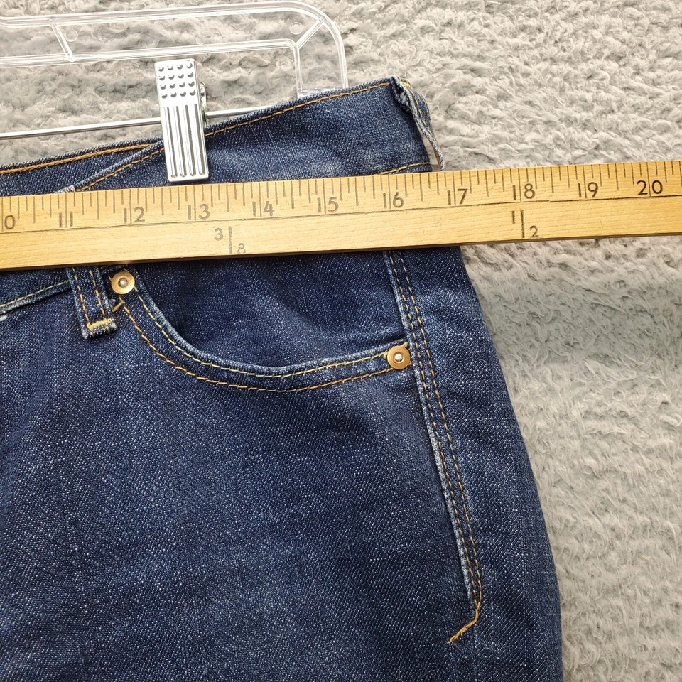 Pantalones de mezclilla The Diva para mujer talla 8 azul elástico tiro medio frente plano pierna recta Foto 3 de 4