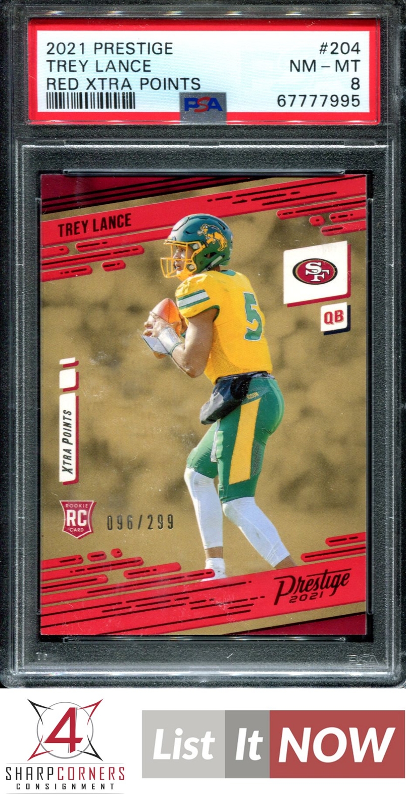 Trey Lance Panini Prestige #204 Red Xtra Points