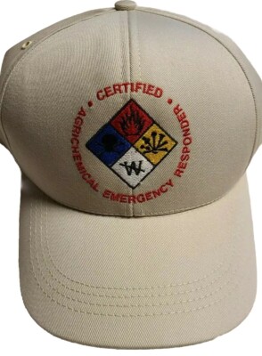 Certified Agrichemical Emergency Responder Tan Beige Snapback Hat Cap USA NWOT