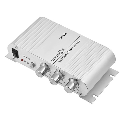 Audio Power Amplifier, 2 Channel Digital Amp Portable Mini Bass Treble Control - Afbeelding 4 van 4