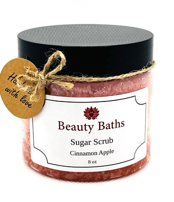 Cinnamon Apple Sugar Scrub Exfoliating Body Scrub Handmade Gift for Her Bath