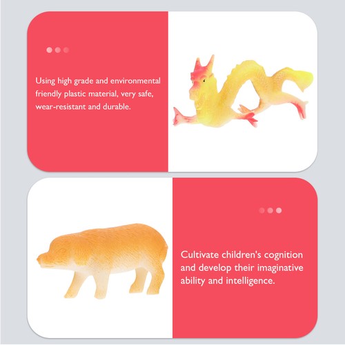 2 Sets Zodiac Animals Models Simulation Animals Adornments Educational Toys - Picture 7 of 12