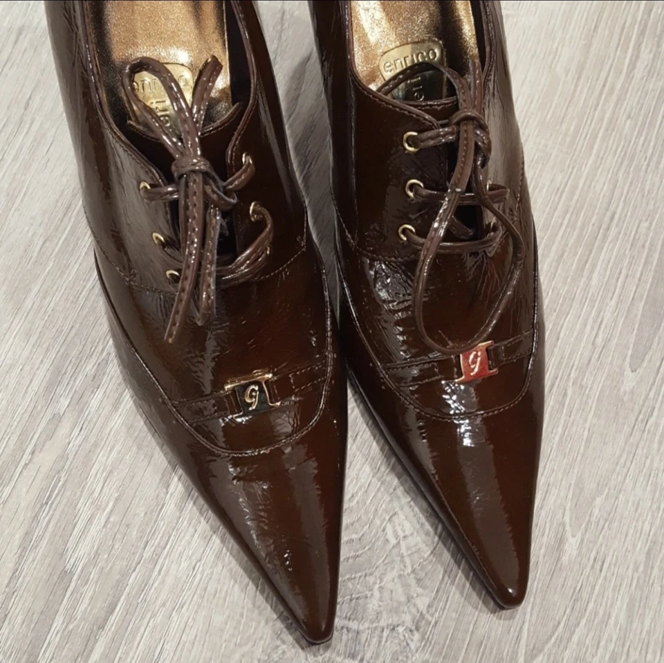 Zapatos de Tacón Enrico Gibellieri Cuero Punta 2.75" Talla Euro 37 Foto 4 de 4