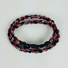 PHITEN Tornado Sports Braided Rope Titanium Necklace (Red & Black) 20.5" NWOT!