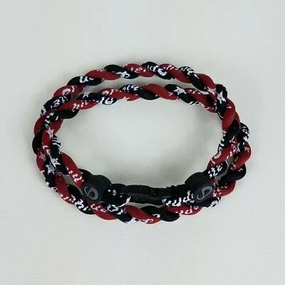 PHITEN Tornado Sports Braided Rope Titanium Necklace (Red & Black) 20.5" NWOT!