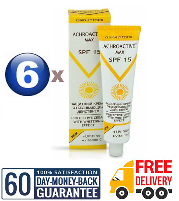 6xAchroactive Max Protective Whitening Face Cream SPF15 UV Filter VitaminC 45 ml