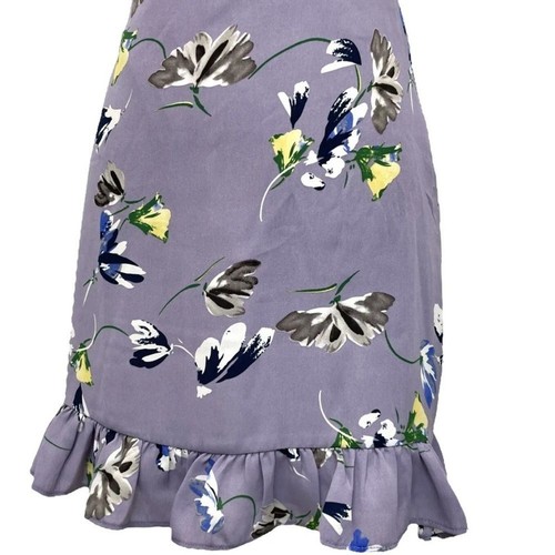 Superdown Light Purple Floral Sweetheart Ruffle Hem Tie Strap Mini Dress sz XS - Picture 4 of 12