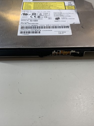 Dell AD-7560S Inspiron SATA DVD Writer Drive With Bracket - 0855R1 - No Bezel - Picture 2 of 7