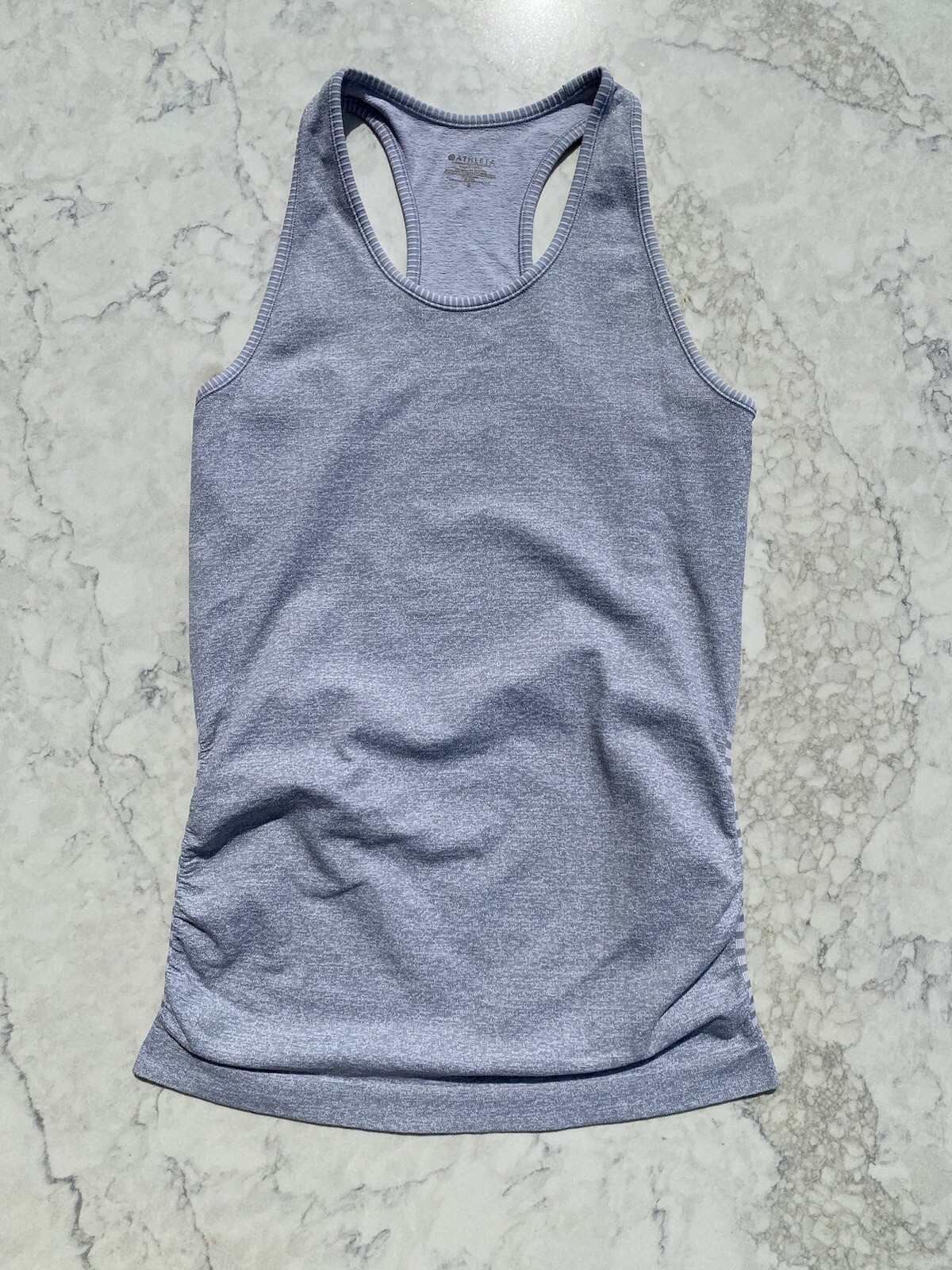 Athleta Gray  Solid Ruched Tank Top RackerBack  S… - image 11