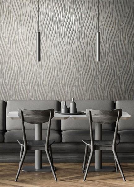 Marburg Vliestapete Grau Silber Metallic Abstrakt Wellen 34261 (4,48€/1Qm)-image