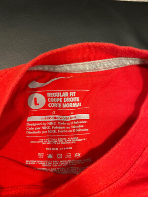 Men's Nike Regular Fit Just Do It T-Shirt Top Athletic Red Size