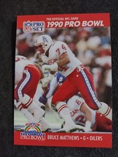1990 Pro Set #352 Bruce Matthews Houston Oilers 1990 Pro Bowl Football Card