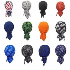 SKULL CAP MOTORCYCLE BANDANA HEAD WRAP DO RAG MOISTURE WICKING BREATHABLE